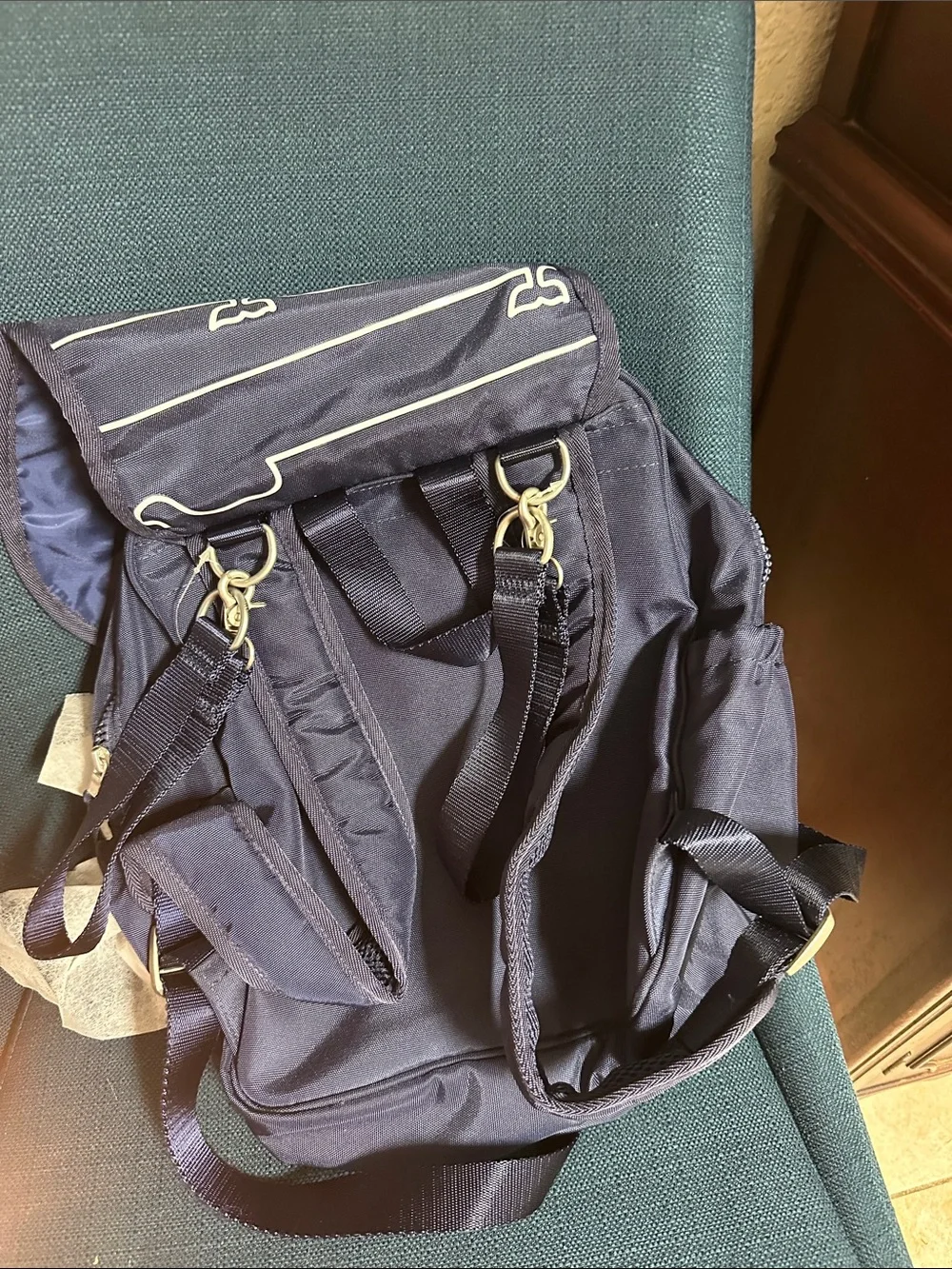 Navy blue Diaper Bag with Accent Pattern